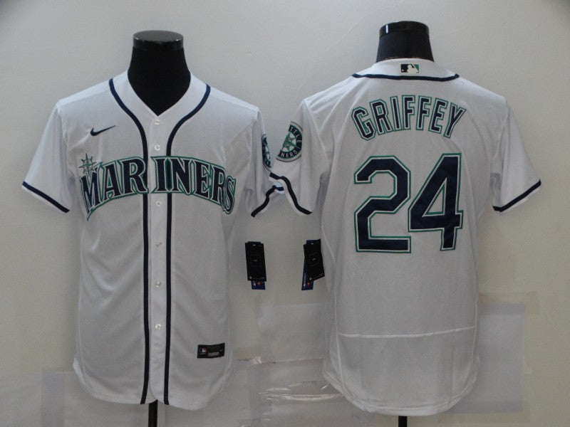 Men's Seattle Mariners Ken Griffey Jr. #24 White Baseball Jersey